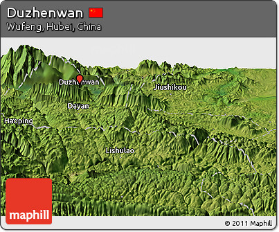Satellite Panoramic Map of Duzhenwan