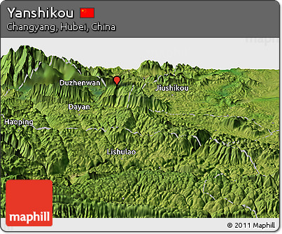 Satellite Panoramic Map of Yanshikou