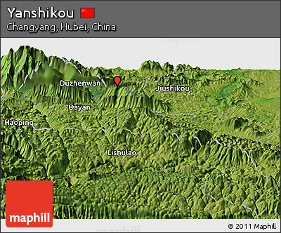 Satellite Panoramic Map of Yanshikou