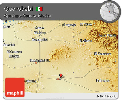 Physical Panoramic Map of Querobabi