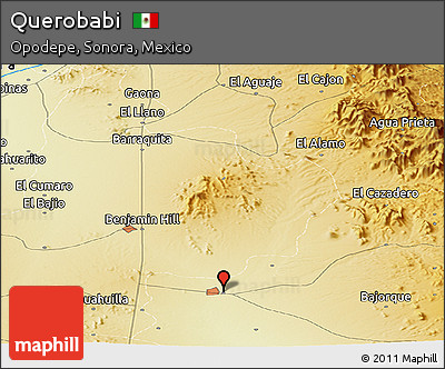 Physical Panoramic Map of Querobabi