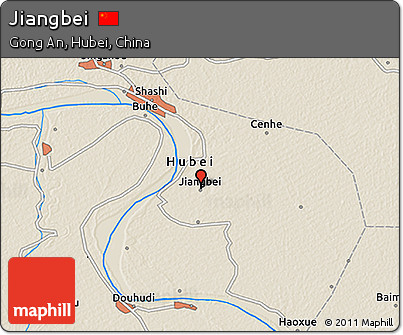 Shaded Relief 3D Map of Jiangbei