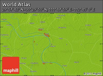Physical Map of the Area around 30° 13' 46" N, 112° 16' 30" E