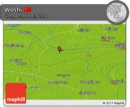 Physical Panoramic Map of Woshi