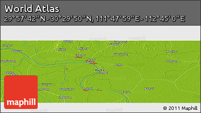 Physical Panoramic Map of the Area around 30° 13' 46" N, 112° 16' 30" E
