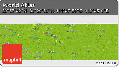 Physical Panoramic Map of the Area around 30° 13' 46" N, 112° 16' 30" E