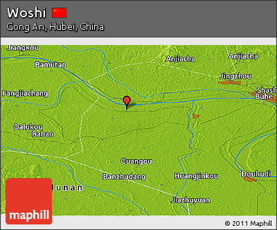 Physical Panoramic Map of Woshi