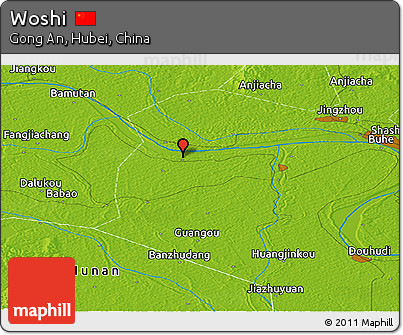 Physical Panoramic Map of Woshi