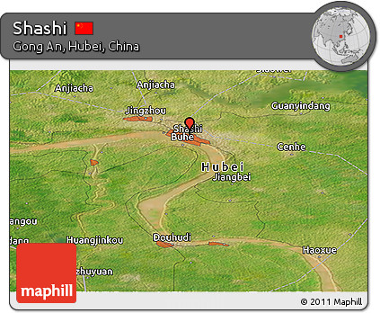 Satellite Panoramic Map of Shashi