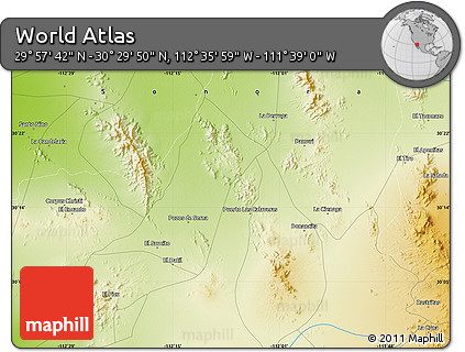 Physical Map of the Area around 30° 13' 46" N, 112° 7' 30" W