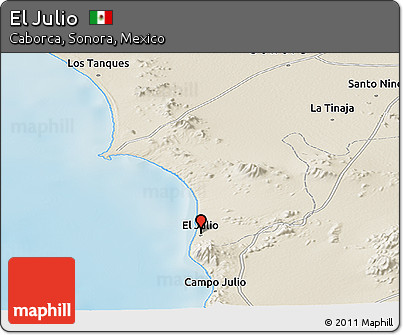 Shaded Relief Panoramic Map of El Julio