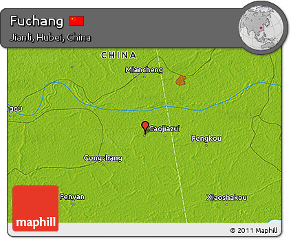 Physical 3D Map of Fuchang