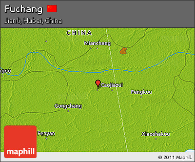 Physical 3D Map of Fuchang