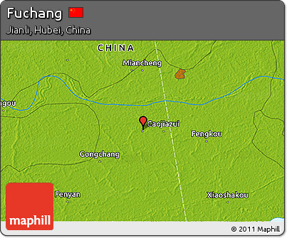Physical 3D Map of Fuchang