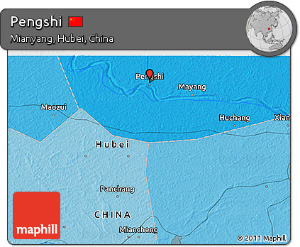 Political 3D Map of Pengshi