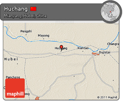 Shaded Relief 3D Map of Huchang