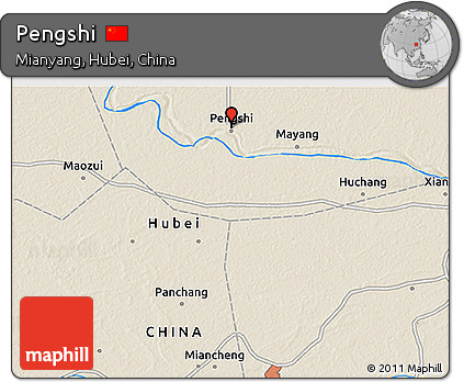 Shaded Relief 3D Map of Pengshi