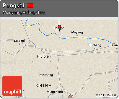 Shaded Relief 3D Map of Pengshi