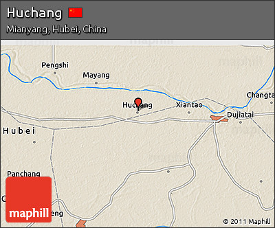 Shaded Relief 3D Map of Huchang