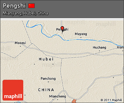 Shaded Relief 3D Map of Pengshi