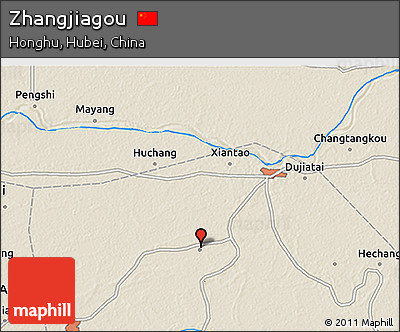 Shaded Relief 3D Map of Zhangjiagou