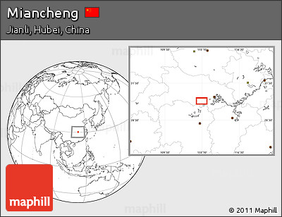 Blank Location Map of Miancheng