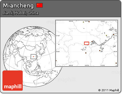 Blank Location Map of Miancheng