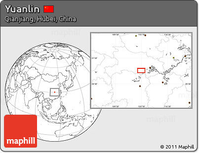 Blank Location Map of Yuanlin