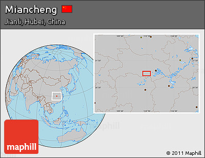 Gray Location Map of Miancheng