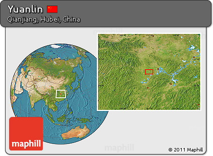 Satellite Location Map of Yuanlin