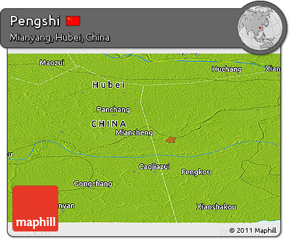 Physical Panoramic Map of Pengshi