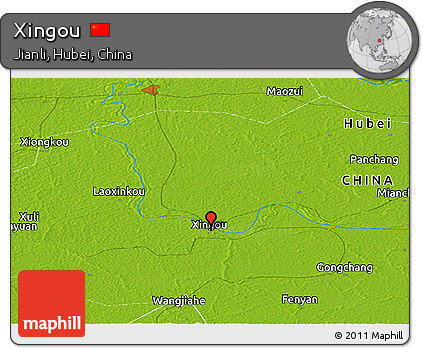 Physical Panoramic Map of Xingou