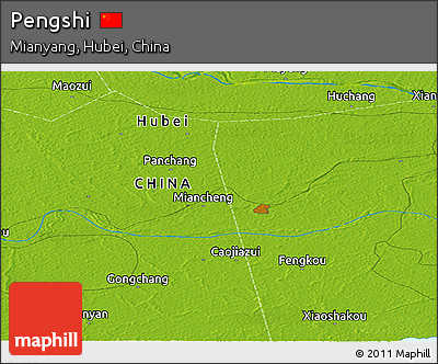 Physical Panoramic Map of Pengshi