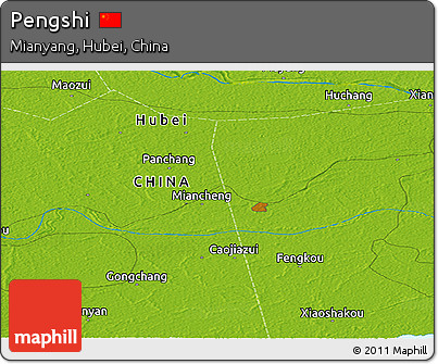 Physical Panoramic Map of Pengshi