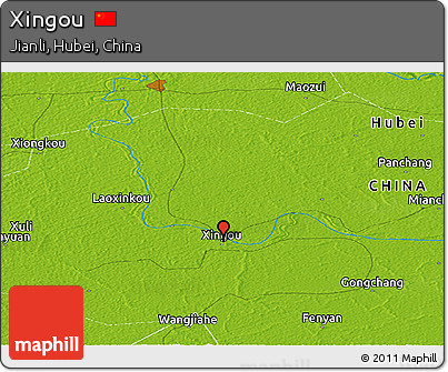 Physical Panoramic Map of Xingou
