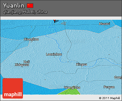 Political Panoramic Map of Yuanlin