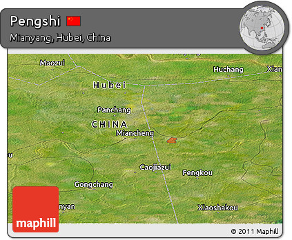 Satellite Panoramic Map of Pengshi