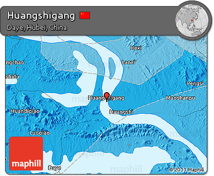 Political 3D Map of Huangshigang