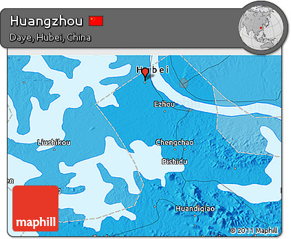 Political 3D Map of Huangzhou