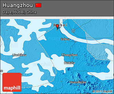 Political 3D Map of Huangzhou