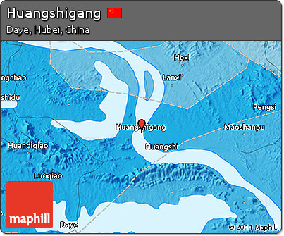 Political 3D Map of Huangshigang