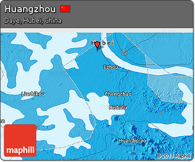 Political 3D Map of Huangzhou