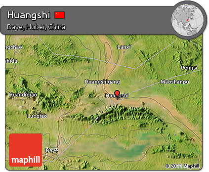Satellite 3D Map of Huangshi