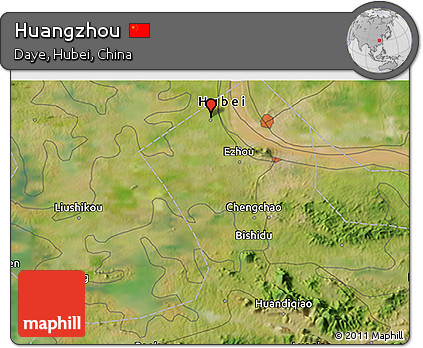 Satellite 3D Map of Huangzhou