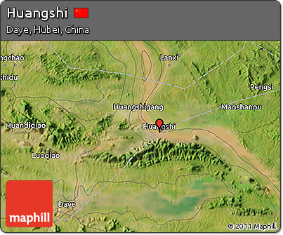 Satellite 3D Map of Huangshi