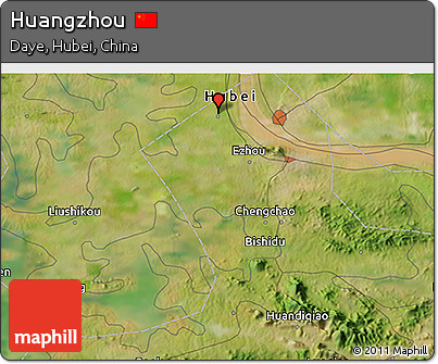 Satellite 3D Map of Huangzhou