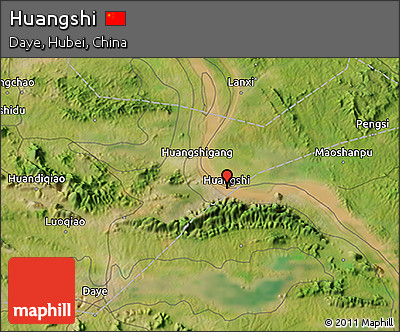 Satellite 3D Map of Huangshi