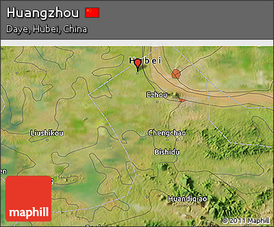 Satellite 3D Map of Huangzhou