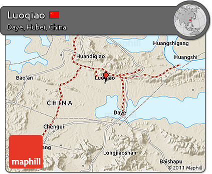 Shaded Relief 3D Map of Luoqiao