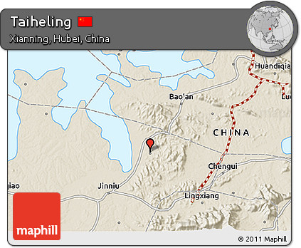 Shaded Relief 3D Map of Taiheling